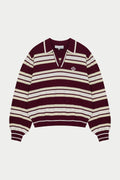 STRIPE KNITTED POLO SWEATSHIRT